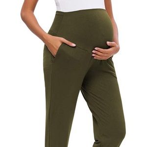 Army green stretchy maternity pants small